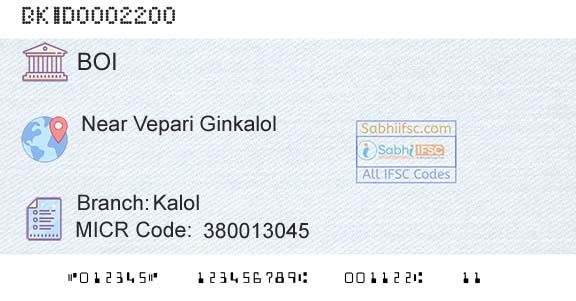 Bank Of India KalolBranch 