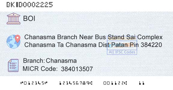 Bank Of India ChanasmaBranch 