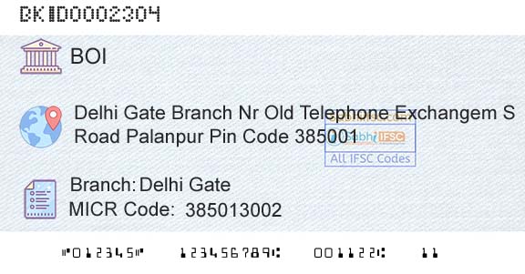 Bank Of India Delhi GateBranch 