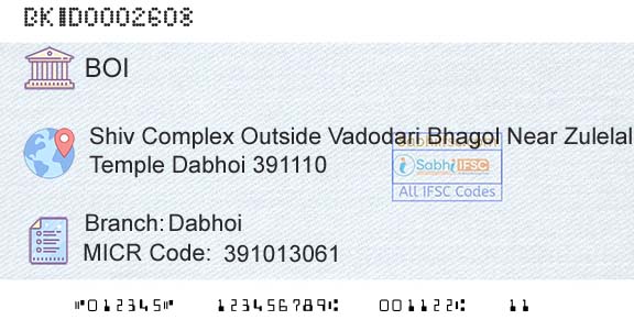 Bank Of India DabhoiBranch 