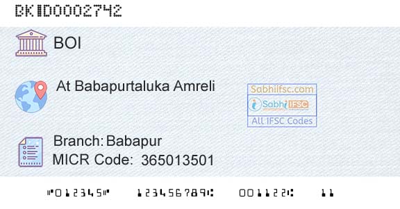 Bank Of India BabapurBranch 