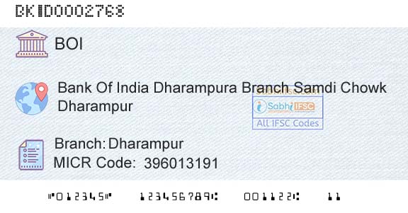 Bank Of India DharampurBranch 