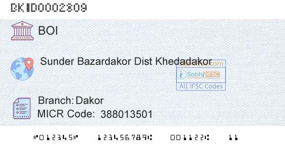 Bank Of India DakorBranch 