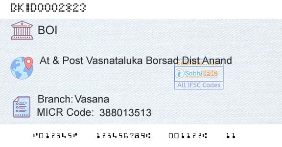 Bank Of India VasanaBranch 