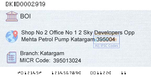 Bank Of India KatargamBranch 