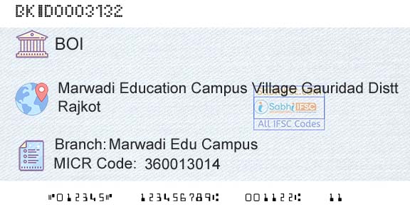 Bank Of India Marwadi Edu CampusBranch 