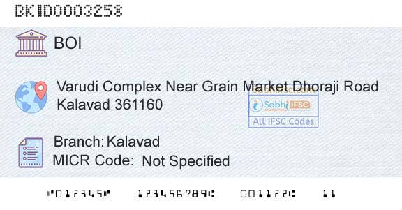 Bank Of India KalavadBranch 
