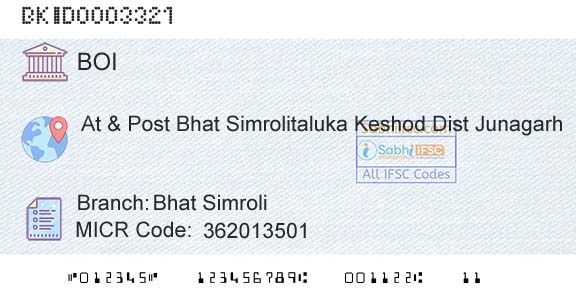 Bank Of India Bhat SimroliBranch 