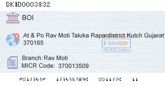 Bank Of India Rav MotiBranch 