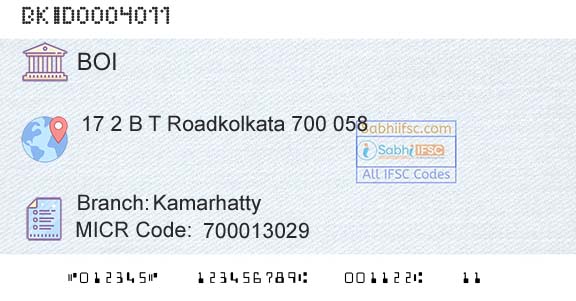 Bank Of India KamarhattyBranch 