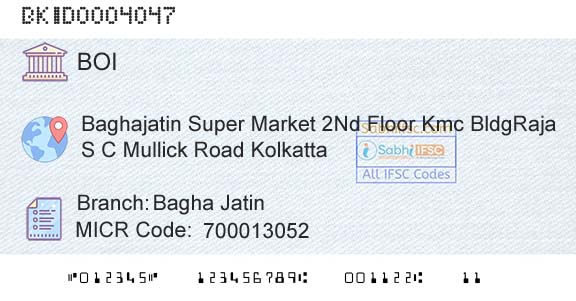 Bank Of India Bagha JatinBranch 