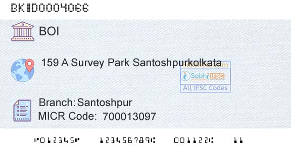 Bank Of India SantoshpurBranch 