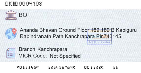 Bank Of India KanchraparaBranch 