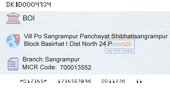 Bank Of India SangrampurBranch 