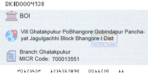 Bank Of India GhatakpukurBranch 