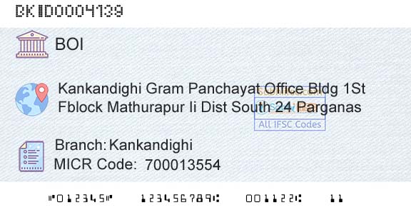 Bank Of India KankandighiBranch 