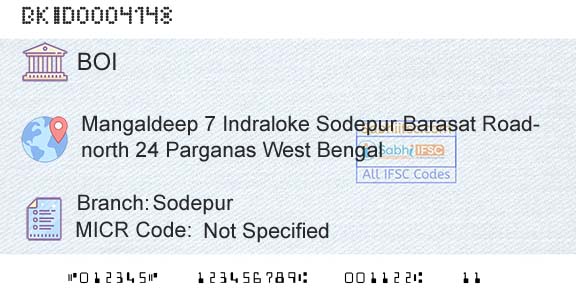 Bank Of India SodepurBranch 