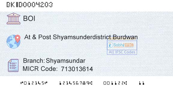 Bank Of India ShyamsundarBranch 