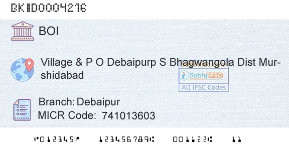 Bank Of India DebaipurBranch 