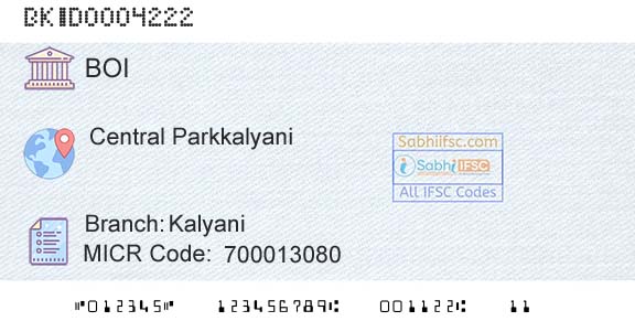 Bank Of India KalyaniBranch 