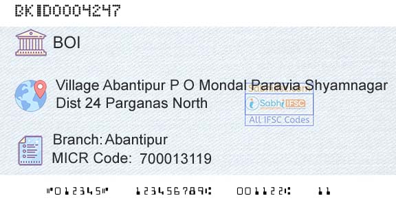 Bank Of India AbantipurBranch 