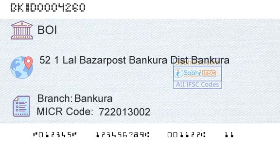Bank Of India BankuraBranch 