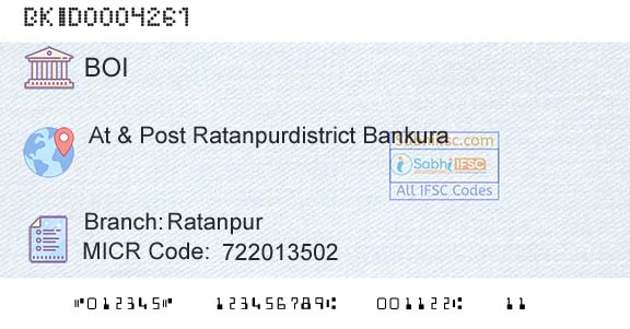 Bank Of India RatanpurBranch 