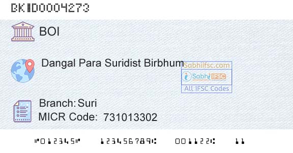 Bank Of India SuriBranch 