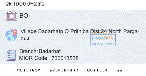 Bank Of India BadarhatBranch 