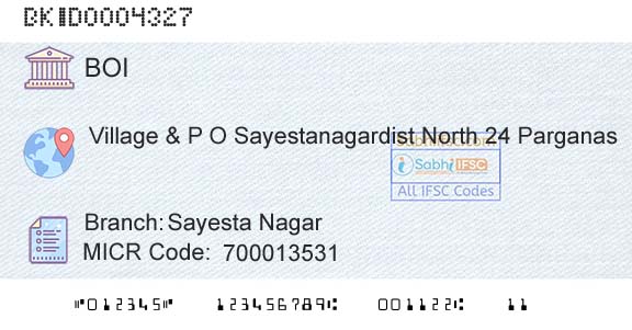 Bank Of India Sayesta NagarBranch 