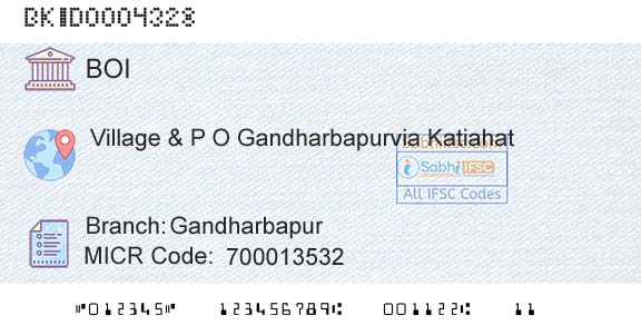 Bank Of India GandharbapurBranch 