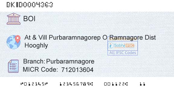 Bank Of India PurbaramnagoreBranch 