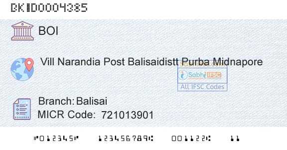 Bank Of India BalisaiBranch 