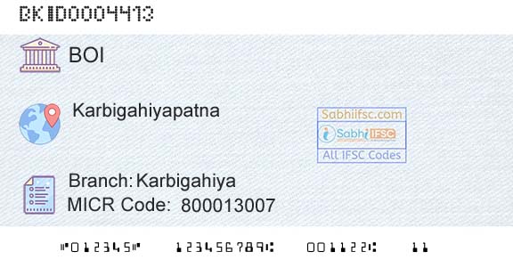 Bank Of India KarbigahiyaBranch 