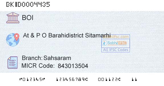 Bank Of India SahsaramBranch 