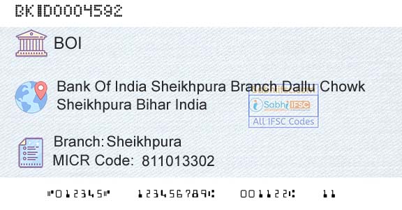 Bank Of India SheikhpuraBranch 