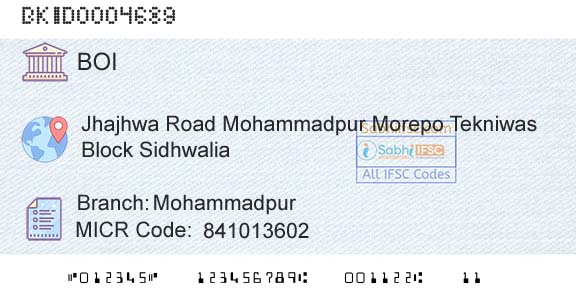 Bank Of India MohammadpurBranch 