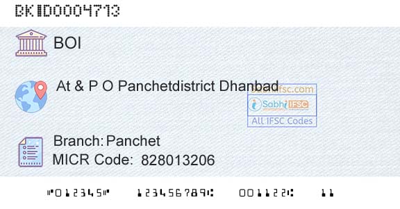 Bank Of India PanchetBranch 