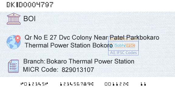 Bank Of India Bokaro Thermal Power StationBranch 