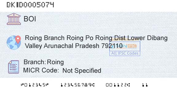 Bank Of India RoingBranch 