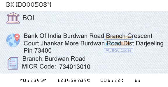 Bank Of India Burdwan RoadBranch 