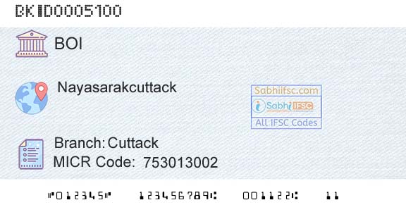 Bank Of India CuttackBranch 