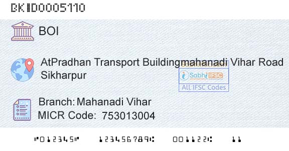 Bank Of India Mahanadi ViharBranch 