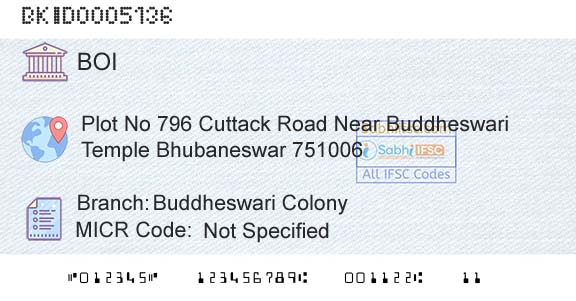 Bank Of India Buddheswari ColonyBranch 