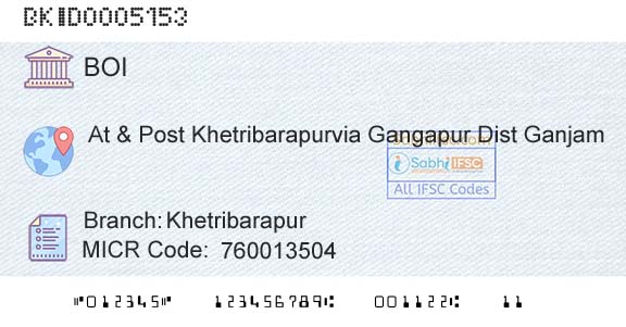 Bank Of India KhetribarapurBranch 