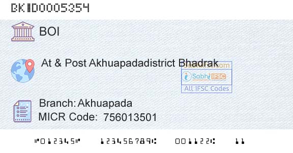 Bank Of India AkhuapadaBranch 