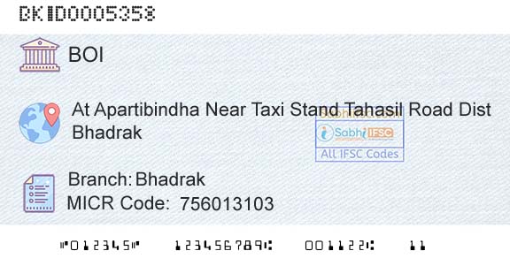 Bank Of India BhadrakBranch 