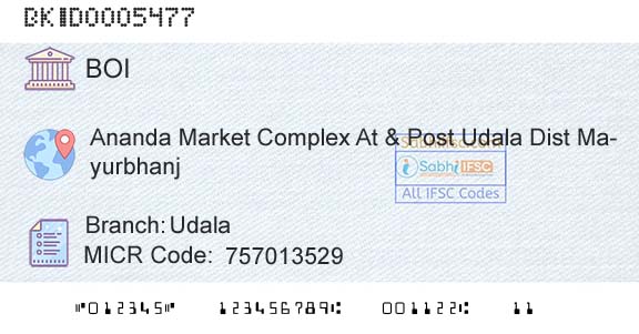 Bank Of India UdalaBranch 