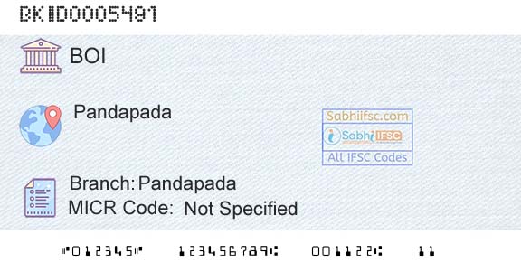 Bank Of India PandapadaBranch 