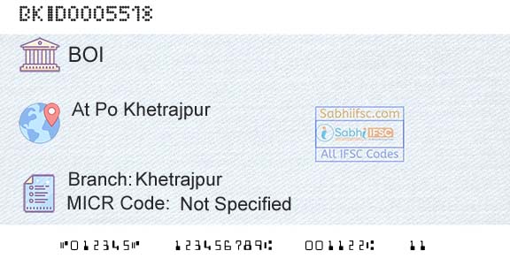 Bank Of India KhetrajpurBranch 